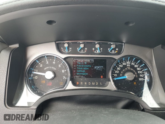 2013 Ford F-150 XL with VIN 1FTFW1EF8DFB67401, listed as a Copart auction lot 47782615 with 175,377 mi miles and Salvage Title. Bid and sale history available at carsss.com. Image 9.