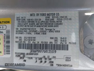2016 Ford Fusion SE with VIN 3FA6P0H77GR125519, listed as a IAAI auction lot 42151384 with 248,933 mi miles and . Bid and sale history available at carsss.com. Image 9.