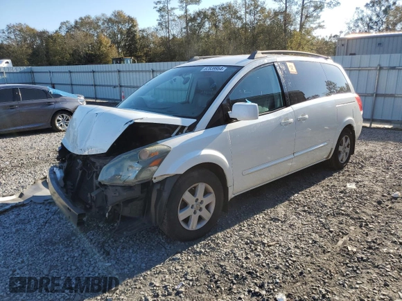 2005 Nissan Quest SL with VIN 5N1BV28U35N124265, listed as a Copart auction lot 82839954 with 0 mi miles and Salvage Title. Bid and sale history available at carsss.com. Image 1.