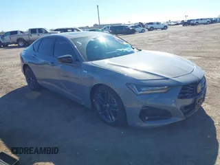 2024 Acura TLX w/A-Spec Package with VIN 19UUB6F5XRA000596, listed as a IAAI auction lot 41402620 with 9,695 mi miles. Bid and sale history available at carsss.com. Image 1.