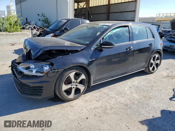 2017 Volkswagen Golf GTI S with VIN 3VW4T7AU7HM053948, listed as a Copart auction lot 51394174 with 55,278 mi miles and Salvage Title. Bid and sale history available at carsss.com. Image 1.