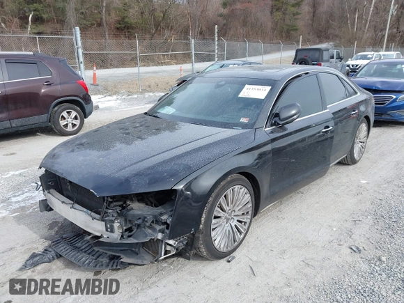 2015 Audi A8 L 4.0T with VIN WAU32AFD7FN006233, listed as a IAAI auction lot 41353034 with 119,693 mi miles. Bid and sale history available at carsss.com. Image 19.