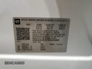 2024 Chevrolet Equinox LT with VIN 3GNAXUEG7RS105452, listed as a Copart auction lot 43388575 with 32,042 mi miles and Non Repairable. Bid and sale history available at carsss.com. Image 13.