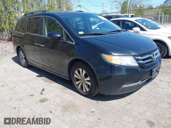 2014 Honda Odyssey EX-L with VIN 5FNRL5H68EB102286, listed as a IAAI auction lot 42148323 with 160,446 mi miles and . Bid and sale history available at carsss.com. Image 1.