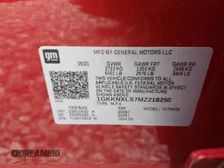 2021 GMC Acadia Denali z VIN 1GKKNXLS7MZ218250, wystawiony jako Copart lot #42729585 z przebiegiem 83 332 mil mil oraz Szkoda całkowita • Salvage title. Historia ofert i sprzedaży dostępna na DreamBid. Obrazek 13.