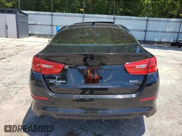 2015 Kia Optima SX Turbo with VIN 5XXGR4A60FG381919, listed as a Copart auction lot 57703285 with Not provided miles and Salvage title. Bid and sale history available at DreamBid. Image 6.