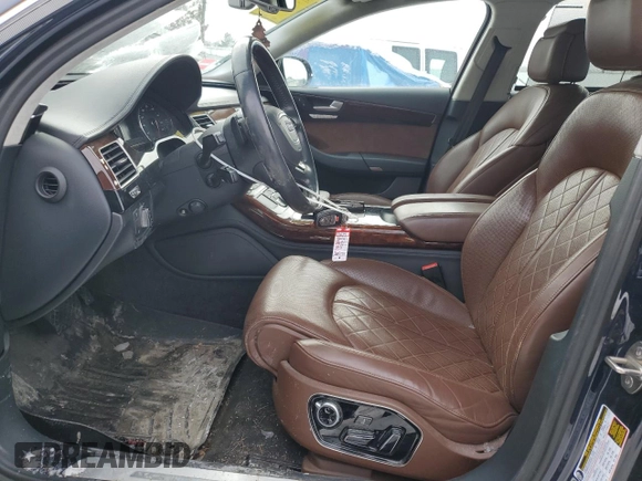 2014 Audi A8 3.0T with VIN WAURGAFD9EN002114, listed as a Copart auction lot 45370105 with 93,753 mi miles and Salvage title. Bid and sale history available at DreamBid. Image 7.