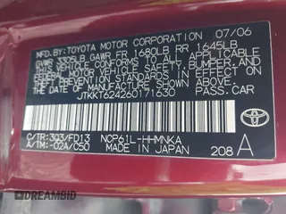 2006 Scion xA z VIN JTKKT624260171630, wystawiony jako IAAI lot #42161145 z przebiegiem 194 764 mil mil oraz . Historia ofert i sprzedaży dostępna na DreamBid. Obrazek 9.