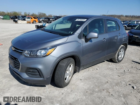 2020 Chevrolet Trax LS with VIN 3GNCJKSB4LL157839, listed as a Copart auction lot 48730334 with 53,896 mi miles and Salvage Title. Bid and sale history available at DreamBid. Image 1.