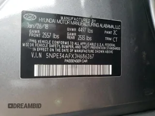 2018 Hyundai Sonata SEL with VIN 5NPE34AFXJH686267, listed as a Copart auction lot 42862395 with 86,241 mi miles and Salvage Title. Bid and sale history available at carsss.com. Image 12.