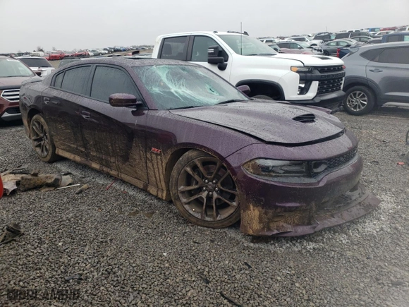 2020 Dodge Charger Scat Pack with VIN 2C3CDXGJ5LH197227, listed as a Copart auction lot 44034295 with 42,816 mi miles and Salvage Title. Bid and sale history available at carsss.com. Image 4.