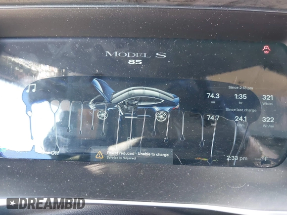2014 Tesla Model S 60 with VIN 5YJSA1H11EFP47897, listed as a IAAI auction lot 41802285 with Not Provided miles and . Bid and sale history available at DreamBid. Image 16.
