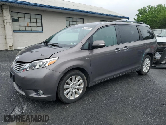 2016 Toyota Sienna Limited with VIN 5TDDK3DC8GS130925, listed as a Copart auction lot 60163985 with 157,507 mi miles and Salvage title. Bid and sale history available at DreamBid. Image 1.