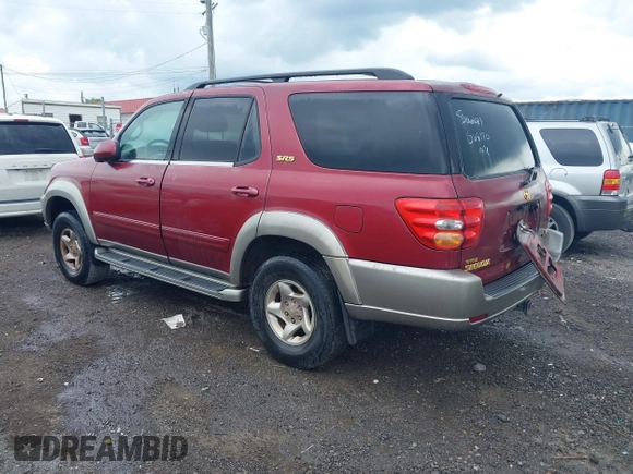 2002 Toyota Sequoia SR5 with VIN 5TDZT34A72S068170, listed as a IAAI auction lot 42125628 with Not Provided miles and . Bid and sale history available at carsss.com. Image 3.