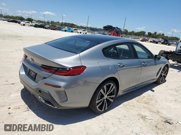 2024 BMW 8 Series 840i with VIN WBAGV2C02RCP37314, listed as a Copart auction lot 56403074 with 94 mi miles and Salvage Title. Bid and sale history available at carsss.com. Image 3.