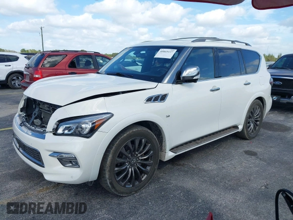 2016 Infiniti QX80 with VIN JN8AZ2NE6G9125296, listed as a IAAI auction lot 40869127 with 96,998 mi miles. Bid and sale history available at carsss.com. Image 17.
