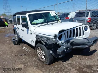2020 Jeep Wrangler Unlimited Sport Altitude with VIN 1C4HJXDG7LW212475, listed as a IAAI auction lot 41990654 with 53,079 mi miles. Bid and sale history available at carsss.com. Image 1.