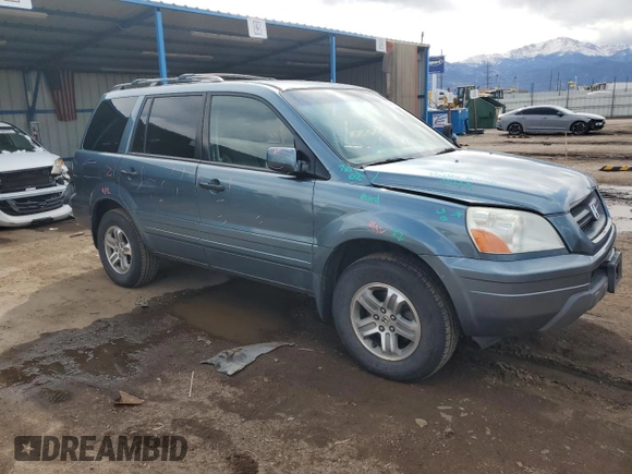 2005 Honda Pilot EX with VIN 2HKYF18475H555066, listed as a Copart auction lot 51429515 with 211,790 mi miles and Salvage Title. Bid and sale history available at carsss.com. Image 4.