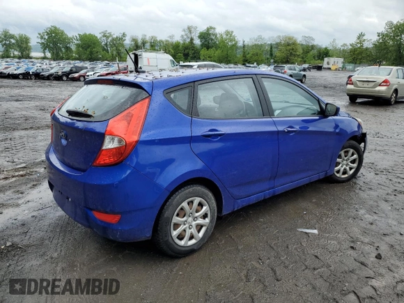 2014 Hyundai Accent GS with VIN KMHCT5AE7EU152218, listed as a Copart auction lot 57022785 with 117,677 mi miles and Salvage title. Bid and sale history available at DreamBid. Image 3.
