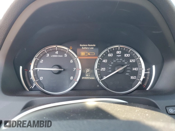 2017 Acura TLX V6 w/Technology Pkg with VIN 19UUB2F54HA002674, listed as a Copart auction lot 46673835 with 93,597 mi miles and Salvage Title. Bid and sale history available at carsss.com. Image 9.