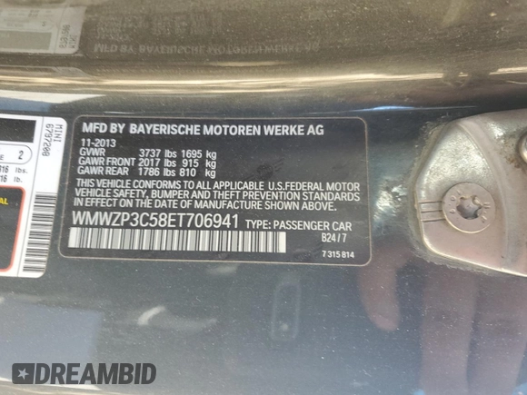 2014 MINI Convertible S with VIN WMWZP3C58ET706941, listed as a Copart auction lot 81900674 with 61,292 mi miles and Salvage title. Bid and sale history available at DreamBid. Image 12.