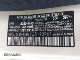 2012 Mercedes-Benz C 250 Sport with VIN WDDGF4HB9CR193961, listed as a IAAI auction lot 42788998 with 111,442 mi miles and . Bid and sale history available at DreamBid. Image 9.