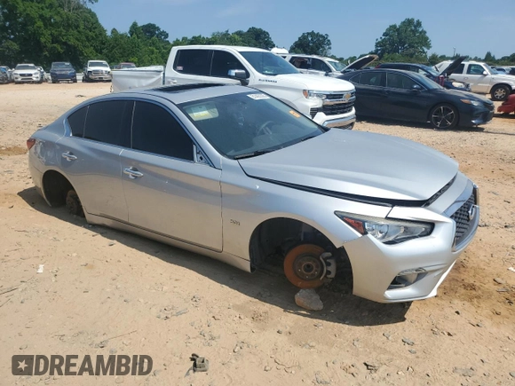 2018 Infiniti Q50 Luxe with VIN JN1EV7AP8JM363476, listed as a Copart auction lot 61403305 with Not provided miles and Salvage title. Bid and sale history available at DreamBid. Image 4.