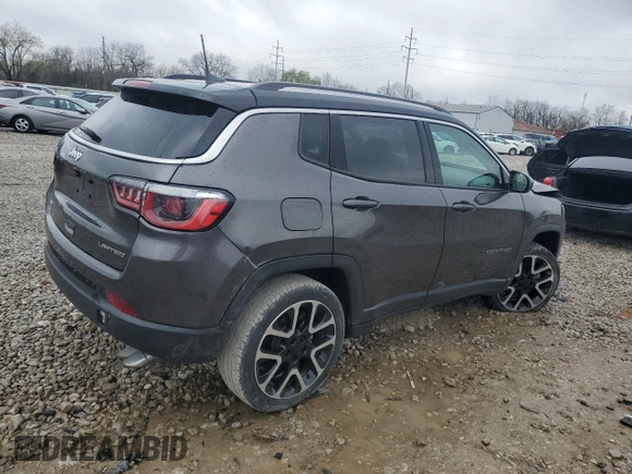 2018 Jeep Compass Limited with VIN 3C4NJDCB2JT263067, listed as a Copart auction lot 52626665 with 51,567 mi miles and Salvage Title. Bid and sale history available at DreamBid. Image 3.