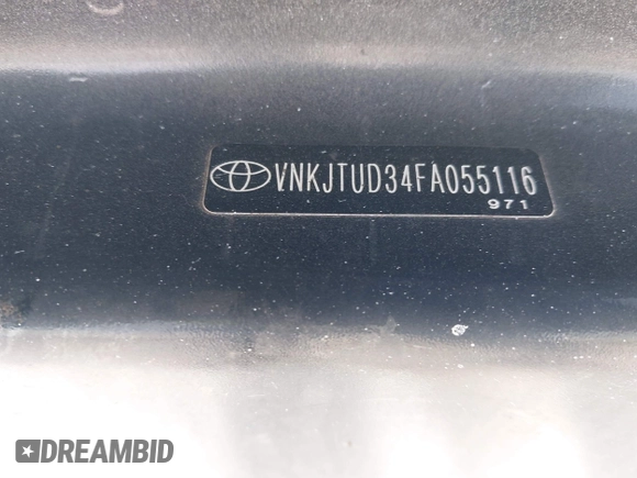 2015 Toyota Yaris L with VIN VNKJTUD34FA055116, listed as a IAAI auction lot 41601874 with 84,508 mi miles. Bid and sale history available at carsss.com. Image 9.
