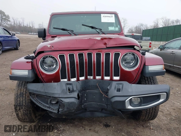 2021 Jeep Wrangler Unlimited Sahara z VIN 1C4HJXEG3MW720572, wystawiony jako IAAI lot #41899645 z przebiegiem 43 097 mil mil oraz . Historia ofert i sprzedaży dostępna na DreamBid. Obrazek 12.