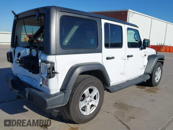2020 Jeep Wrangler Unlimited Sport S z VIN 1C4HJXDG2LW335973, wystawiony jako IAAI lot #41376136 z przebiegiem 50 623 mil mil oraz . Historia ofert i sprzedaży dostępna na DreamBid. Obrazek 4.