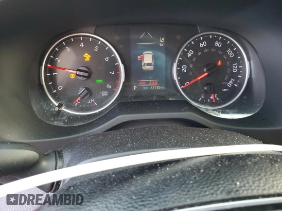 2019 Toyota RAV4 XLE Premium with VIN JTMA1RFV4KD033359, listed as a Copart auction lot 43921575 with 63,185 mi miles and Non Repairable. Bid and sale history available at carsss.com. Image 9.