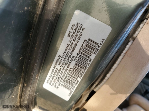 2000 Subaru Legacy Wagon Outback w/RB Equip with VIN 4S3BH6650Y6618905, listed as a Copart auction lot 83720664 with 0 mi miles and Salvage Title. Bid and sale history available at carsss.com. Image 12.
