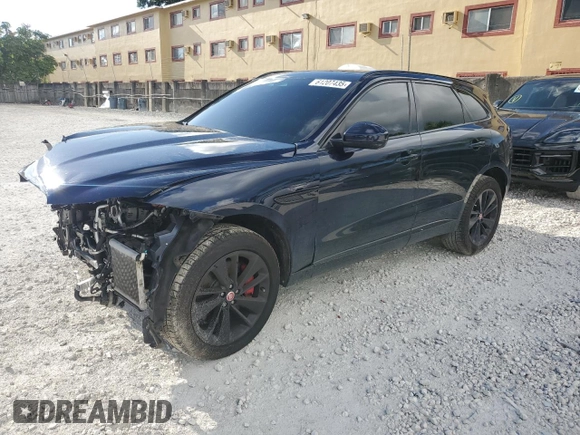 2021 Jaguar F-Pace S with VIN SADCJ2EU1MA681131, listed as a Copart auction lot 61207435 with 53,939 mi miles and Salvage title. Bid and sale history available at DreamBid. Image 1.