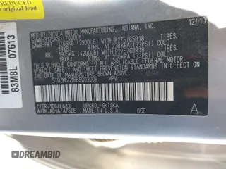2011 Toyota Sequoia SR5 with VIN 5TDZM5G18BS003008, listed as a IAAI auction lot 42014008 with 220,259 mi miles. Bid and sale history available at carsss.com. Image 8.