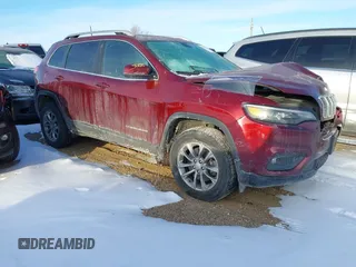 2019 Jeep Cherokee Latitude Plus with VIN 1C4PJMLB6KD465474, listed as a IAAI auction lot 41563058 with 74,680 mi miles. Bid and sale history available at carsss.com. Image 1.