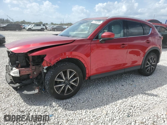 2018 Mazda CX-5 Grand Touring with VIN JM3KFADM7J0399895, listed as a Copart auction lot 47598265 with 0 mi miles and Salvage Title. Bid and sale history available at carsss.com. Image 1.