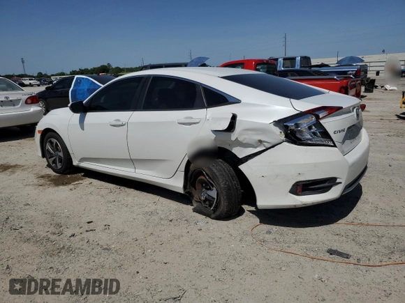 2020 Honda Civic LX with VIN 19XFC2F67LE011646, listed as a Copart auction lot 57428275 with 93,244 mi miles and Salvage title. Bid and sale history available at DreamBid. Image 2.