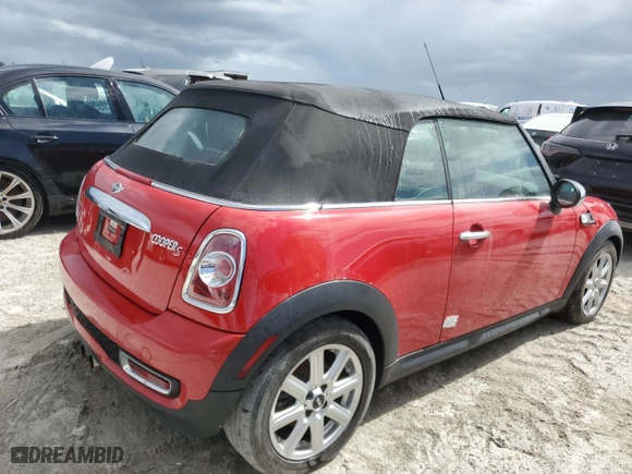 2011 MINI Cooper Convertible s with VIN WMWZP3C57BTX84235, listed as a Copart auction lot 76177014 with 52,947 mi miles and Non Repairable. Bid and sale history available at carsss.com. Image 3.