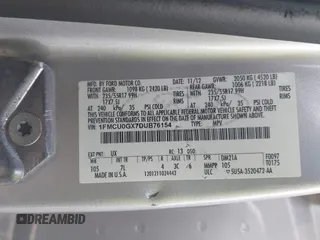 2013 Ford Escape SE with VIN 1FMCU0GX7DUB76154, listed as a IAAI auction lot 41926246 with 60,607 mi miles. Bid and sale history available at carsss.com. Image 9.