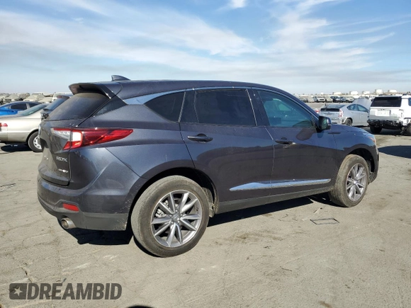 2021 Acura RDX w/Technology Package with VIN 5J8TC2H59ML038526, listed as a Copart auction lot 77088674 with 0 mi miles and Salvage Title. Bid and sale history available at carsss.com. Image 3.
