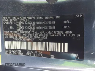 2014 Toyota Sienna LE with VIN 5TDJK3DC4ES087457, listed as a IAAI auction lot 41773128 with 103,993 mi miles and . Bid and sale history available at DreamBid. Image 9.