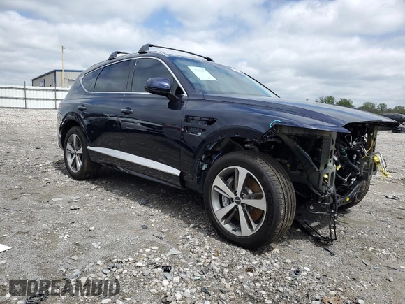 2024 Genesis GV80 with VIN KMUHCESC0RU201849, listed as a Copart auction lot 52425295 with 4,747 mi miles and Salvage title. Bid and sale history available at DreamBid. Image 4.