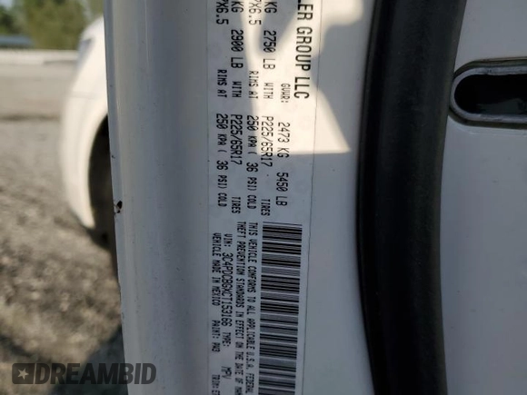 2012 Dodge Journey SXT z VIN 3C4PDCBGXCT153166, wystawiony jako Copart lot #53843265 z przebiegiem 177 289 mil mil oraz Szkoda całkowita • Salvage title. Historia ofert i sprzedaży dostępna na DreamBid. Obrazek 13.