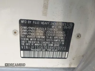 2008 Subaru Forester X L.L. Bean с VIN JF1SG67638H710773, выставлен на аукционе IAAI как лот 42494499 с пробегом 160 905 миль миль и . История ставок и продаж доступна на DreamBid. Изображение 9.