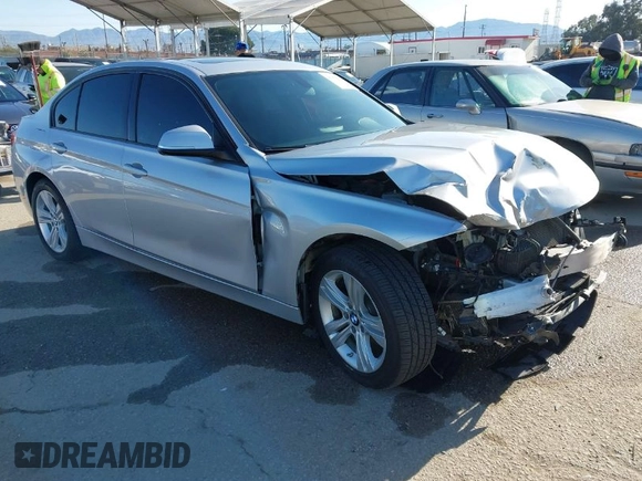 2016 BMW 3 Series 328i with VIN WBA8E9G51GNT43467, listed as a IAAI auction lot 41963657 with 89,387 mi miles. Bid and sale history available at carsss.com. Image 1.
