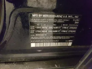 2002 Mercedes-Benz M 320/430/500 с VIN 4JGAB54E52A319680, выставлен на аукционе Copart как лот 55136505 с пробегом 192 023 миль миль и На запчасти • Non repairable. История ставок и продаж доступна на DreamBid. Изображение 13.