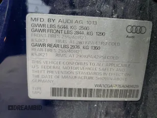 2014 Audi SQ5 Premium Plus with VIN WA1CGAFP7EA049629, listed as a Copart auction lot 65639384 with 151,696 mi miles and Salvage Title. Bid and sale history available at carsss.com. Image 13.