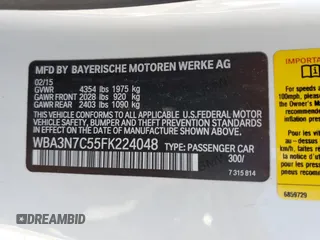 2015 BMW 4 Series 428i z VIN WBA3N7C55FK224048, wystawiony jako Copart lot #43494415 z przebiegiem 39 934 mil mil oraz Szkoda całkowita • Salvage title. Historia ofert i sprzedaży dostępna na DreamBid. Obrazek 14.