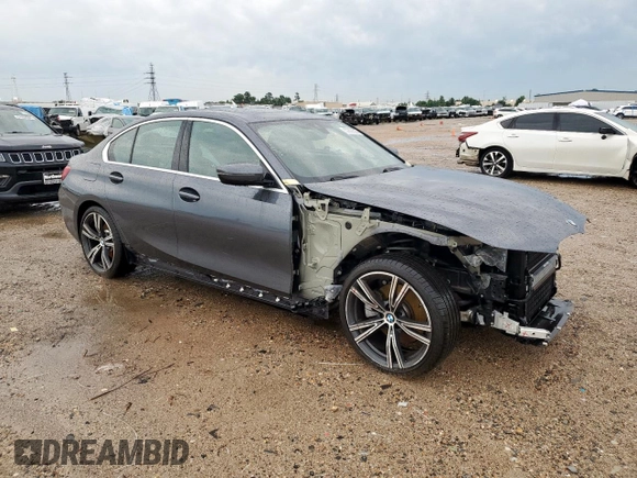 2021 BMW 3 Series 330i with VIN 3MW5R1J08M8B48101, listed as a Copart auction lot 57802525 with 47,604 mi miles and Salvage title. Bid and sale history available at DreamBid. Image 4.